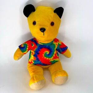 Teddy Mountain Sooty Plush Bear Yellow‎ Bear with Tie Dye Shirt